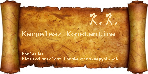 Karpelesz Konstantina névjegykártya